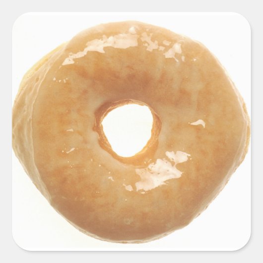 Glazed Donut Vierkante Sticker (Voorkant)