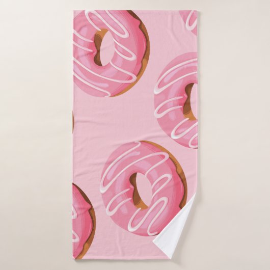 Glazed Donuts Naadloze Achtergrond Badhanddoek (Badhanddoek)