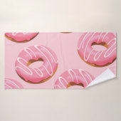 Glazed Donuts Naadloze Achtergrond Badhanddoek (Badhanddoek)