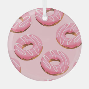 Glazed Donuts Naadloze Achtergrond Glas Ornament