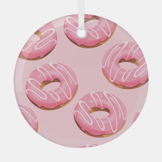 Glazed Donuts Naadloze Achtergrond Glas Ornament (Voorkant)