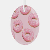 Glazed Donuts Naadloze Achtergrond Glas Ornament (Voorkant links)