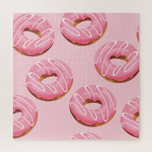 Glazed Donuts Naadloze Achtergrond Legpuzzel (Verticaal)