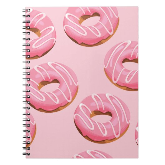 Glazed Donuts Naadloze Achtergrond Notitieboek (Voorkant)