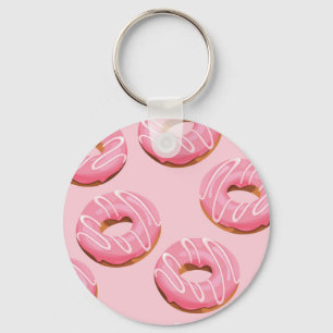 Glazed Donuts Naadloze Achtergrond Sleutelhanger
