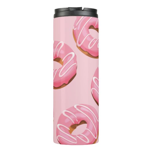 Glazed Donuts Naadloze Achtergrond Thermosbeker (Achterkant)