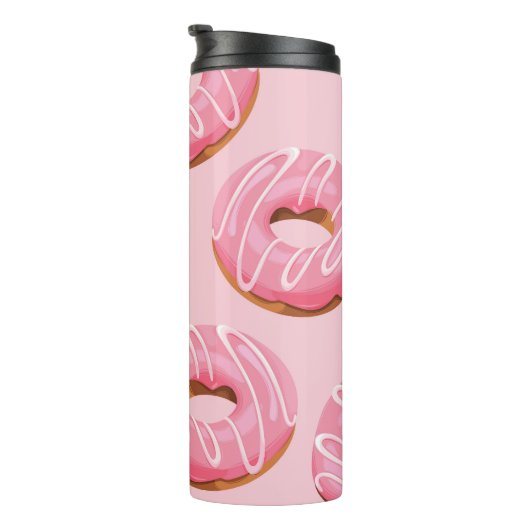 Glazed Donuts Naadloze Achtergrond Thermosbeker (Geroteerd rechts)