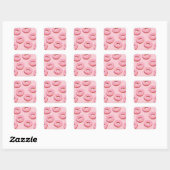 Glazed Donuts Naadloze Achtergrond Vierkante Sticker (Vel)