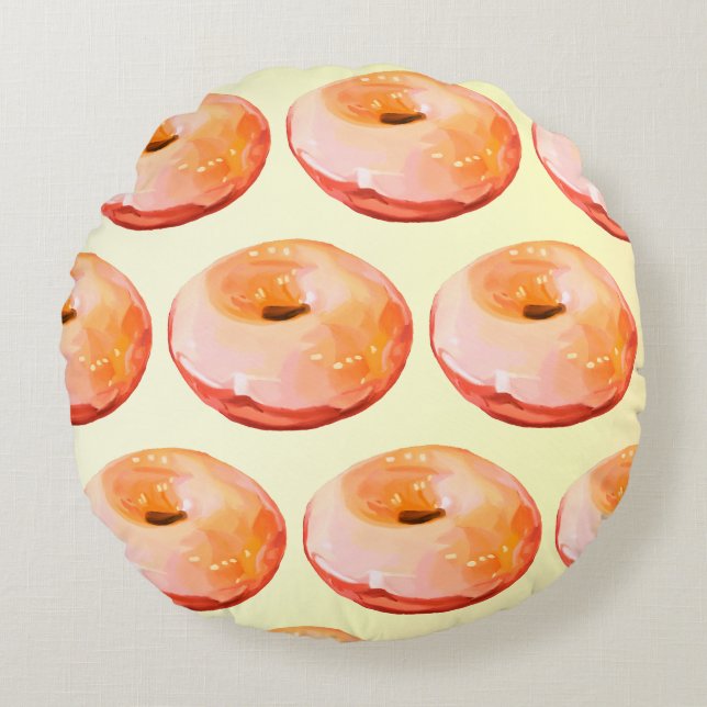 Glazed Donuts Rond Kussen (Voorkant)
