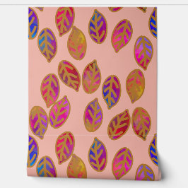 Glazed Leaves at Sunset Behang