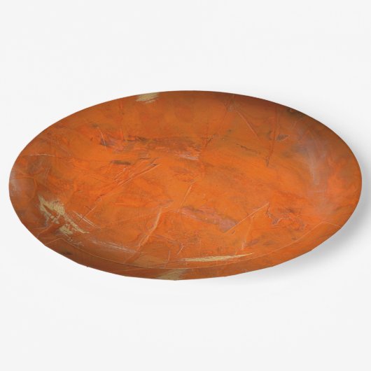 Glazed Terracotta Faux Finish Papieren Bordje (Gekanteld)