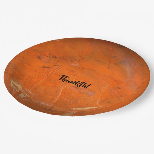 Glazed Terracotta Thankful Papieren Bordje (Gekanteld)