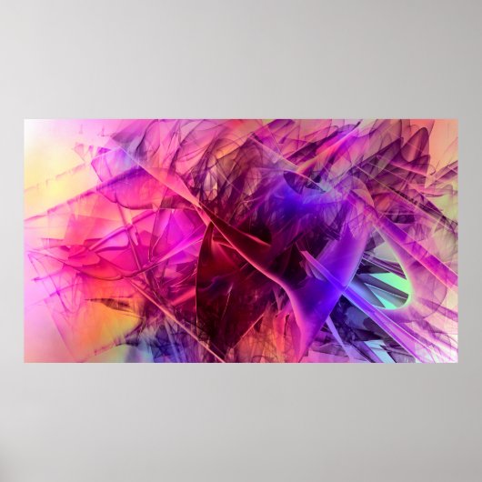 Glazen abstracte brekingsrender poster (Voorkant)