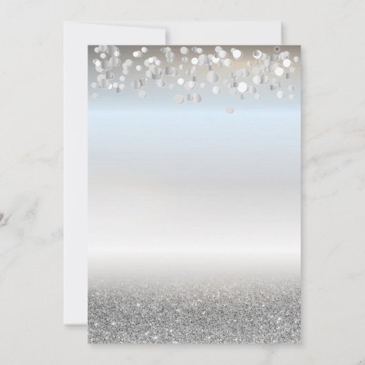 Glazen Ballonnen Glitter Blauwe Bloemen Pensioen Kaart (Achterkant)