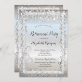 Glazen ballonnen Silver Glitter Lijst Retirement Kaart (Voorkant / Achterkant)