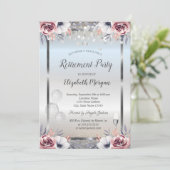 Glazen ballonnen Silver Glitter Rozen Retirement Kaart (Staand voorkant)