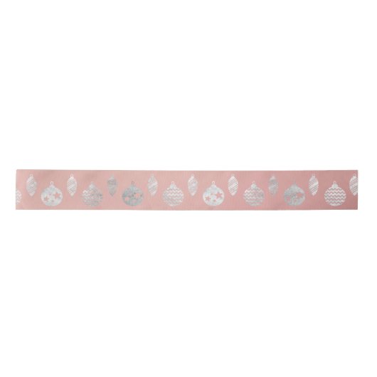 Glazen band Silver Pink Rose Gold Satijnen Lint (Voorkant)