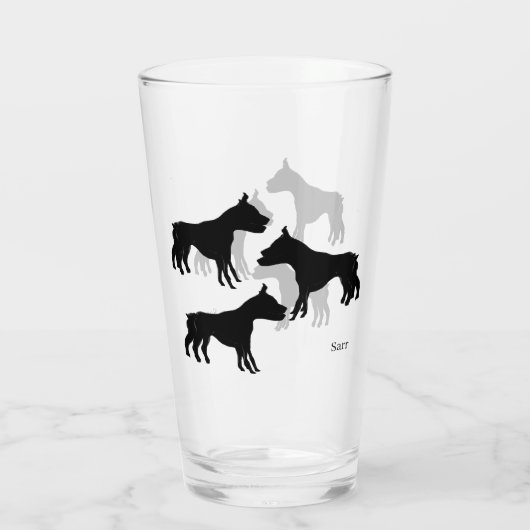 Glazen beker: Dorst (Achterkant)