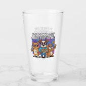 Glazen beker grappige cartoon huisdieren glas (Achterkant)