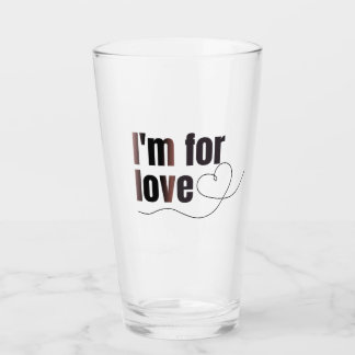 Glazen beker in voor de liefde. Mooie inscriptie