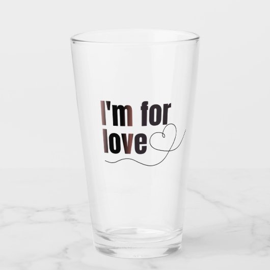 Glazen beker in voor de liefde. Mooie inscriptie (Voorkant)