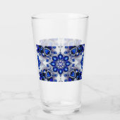 Glazen beker met Blauw Wit Kleuren (Achterkant)