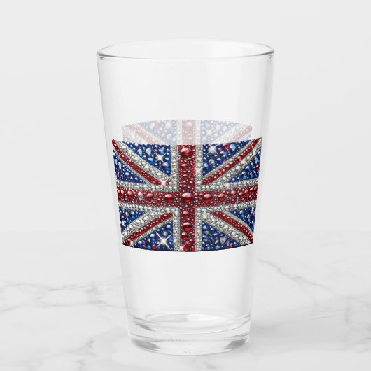 Glazen beker met Britse kleuren (Achterkant)