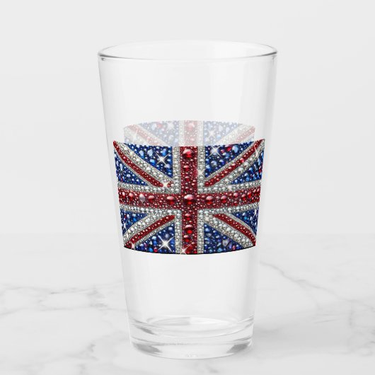 Glazen beker met Britse kleuren (Voorkant)