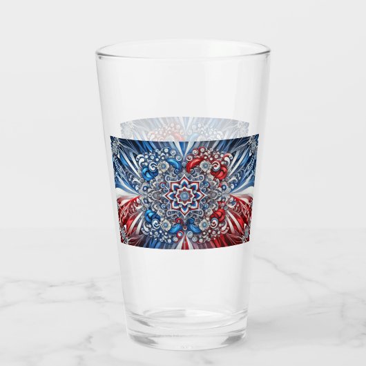 Glazen beker met Franse kleuren (Achterkant)