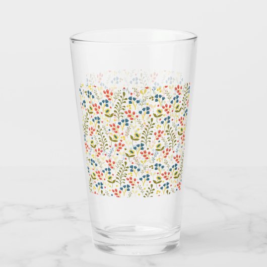 Glazen beker met naadloze bloem (Achterkant)