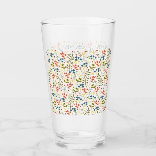 Glazen beker met naadloze bloem (Voorkant)