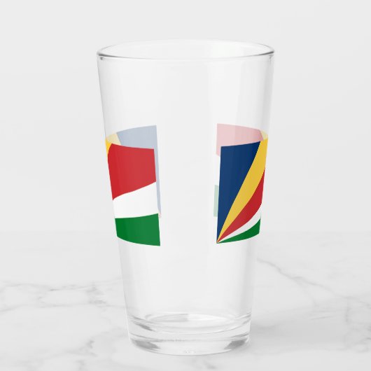 Glazen beker met Seychellen kleuren (Links)