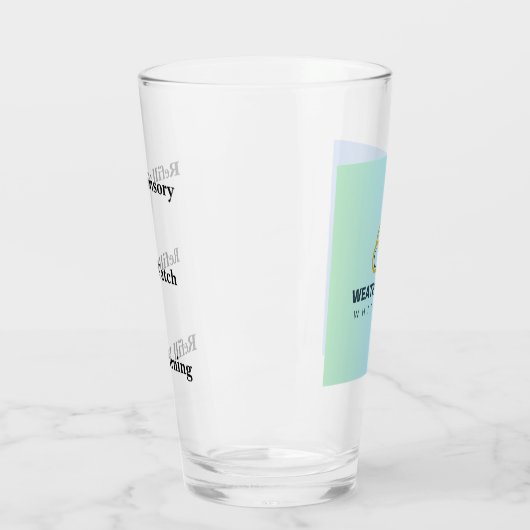 Glazen beker navulwaarschuwing (Links)