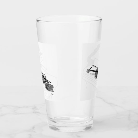 Glazen beker: Violin Piano Roos (Rechts)