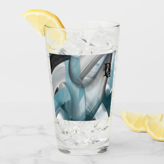 Glazen Bekerkunst Abstracte Trend Decor Blauwe Oce (Voorkant ijs)