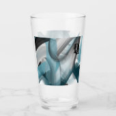 Glazen Bekerkunst Abstracte Trend Decor Blauwe Oce (Voorkant)