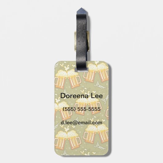 glazen bietenpatroon bagagelabel (Achterkant verticaal)