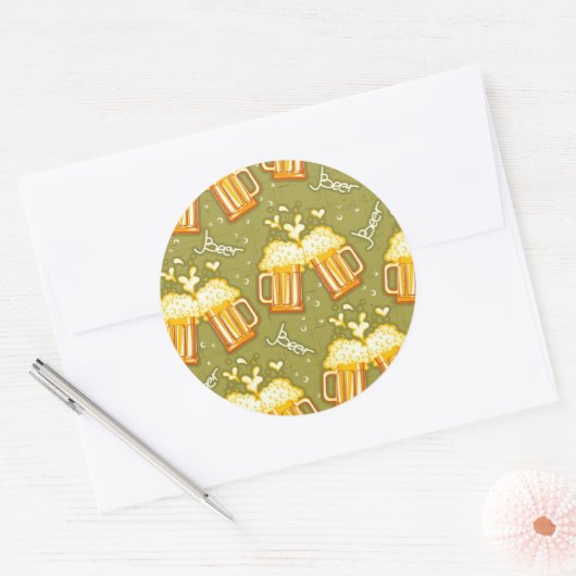 glazen bietenpatroon ronde sticker (Envelop)