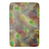 Glazen blik in rood en kalkgroen op grijze tinten badmat (Voorkant Verticaal)