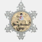 Glazen blik Ontwerp Snowflake Ornament met omlijst (Voorkant)