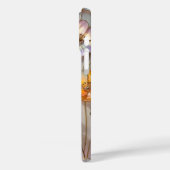 Glazen Bloem iPhone Hoesje Geel Roze Goud (Achterkant / Links)