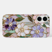 Glazen Bloem iPhone Hoesje Parel Bloem (Achterkant (horizontaal))