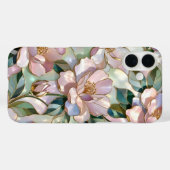 Glazen Bloem iPhone Hoesje Roze Gouden Bloem (Achterkant (horizontaal))