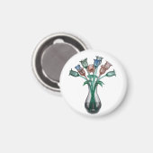 Glazen bloemen magneet (Voorkant / Achterkant)