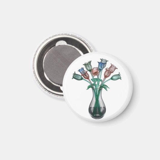 Glazen bloemen magneet (Voorkant / Achterkant)