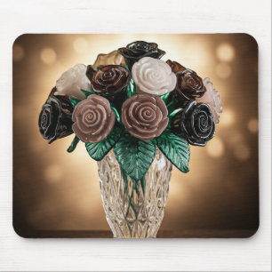Glazen bloemen muismat