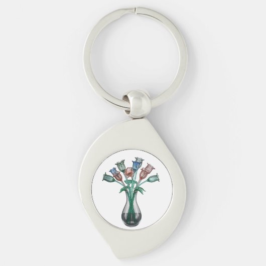 Glazen bloemen sleutelhanger (Voorkant)