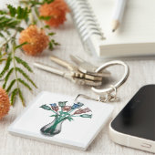 Glazen bloemen sleutelhanger (Voorkant Rechts)