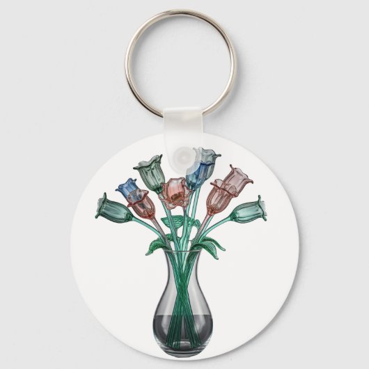 Glazen bloemen sleutelhanger (Achterkant)