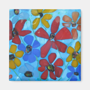 glazen bloemmagneet magneet